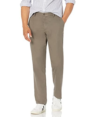 Amazon Essentials Men's Straight-Fit Wrinkle-Resistant Flat-Front Chino Pant, Taupe, 32W x 32L - Image 1