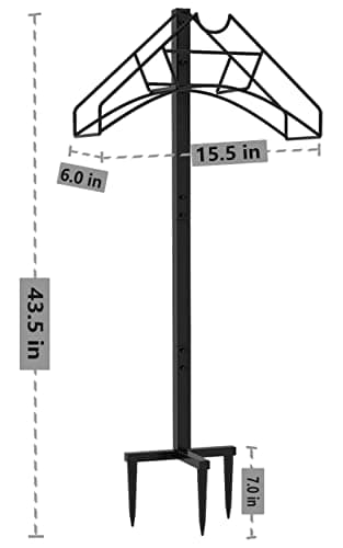 Artigarden Freestanding Garden Hose Holder Hanger, Heavy Duty Metal Water Hose Reel Storage Stand Rack for Yard Lawn, Bright Black (Hose not Included) - Image 4