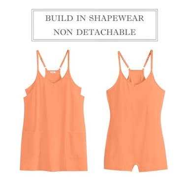 Prinbara Women Athletic Tennis Dress Summer Workout Sports Mini Romper Dress Built in Shapewear Shorts Sundress 2025 Outfits Pumpkin Small - Image 6