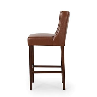 Christopher Knight Home Spencer Contemporary Wingback Barstools (Set of 2), Cognac Brown and Espresso, Faux Leather - Image 10