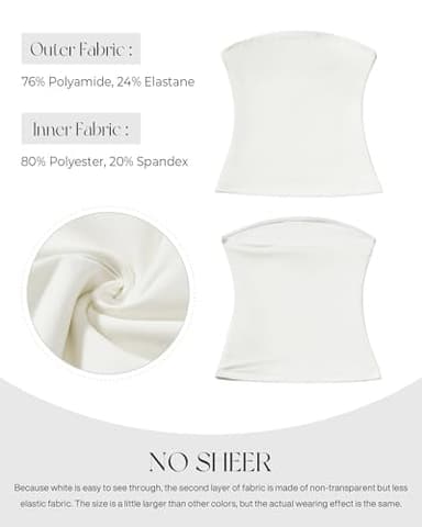 SUUKSESS Women Sexy Tube Top Summer Y2K Going Out Tops Casual Sleeveless Double Lined Basic Tank Top (Snow White, XS) - Image 6