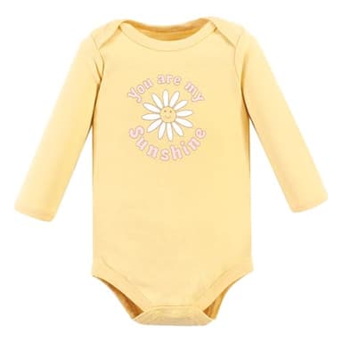 Hudson Baby Unisex Baby Cotton Long-Sleeve Bodysuits, Peace Love Flowers, Newborn - Image 5