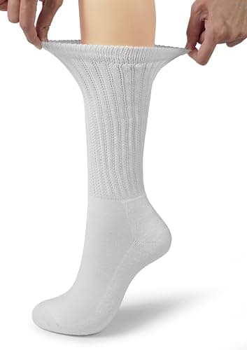 BomKinta Crew Slouch Socks Women - Retro Scrunch Short Sock - Soft Solid Ankle Socks Size 5-11 3 Pair White White White - Image 4