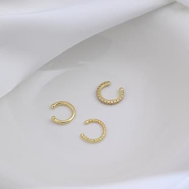 Gold Ear Cuffs Non Piercing Three Cartilage Earrings for Women Hypoallergenic Cuff Earrings with Cubic Zirconia for Gift - Image 7