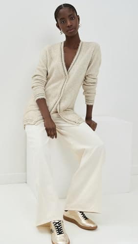 Le Superbe Women's Celestial Knit Cardigan, Gold Tinsel, XS - Image 5