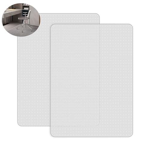 2 Pack Office Chair Mat for Carpets, 48'' x 30'' Clear Floor Mat for Carpeted Floors, Thick and Sturdy Carpet Protector with Grips, Easy Glide and Flat Without Curling - Image 1