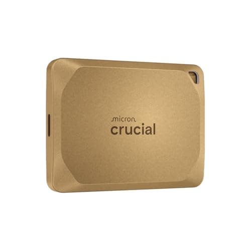 Crucial X10 Pro 4TB Portable SSD, Up to 2,100MB/s Read, 2000MB/s Write, USB 3.2 USB-C, External Solid State Drive, Durable Storage for Professional Creators, Gold - CT4000X10PROSSD9D02 - Image 1