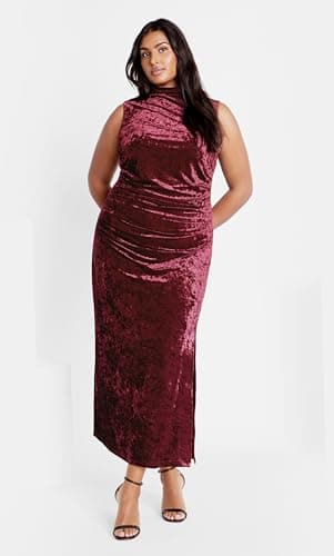 City Chic Women's Plus Size Dress-Mae, Ruby - Image 3