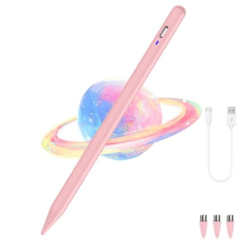 Universal Magnetic Stylus Pen for iOS/Android,Rechargeable Touch Screen Pen for Drawing & Writing Tablet Stylus with POM Tip for iPhone/Samsung/XiaoMi/Huawei/Vivo/Lenovo and Other Android device -Pink - Image 1