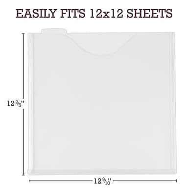 Samsill Scrapbook Paper Storage Organizer, 6 Count of Individual Top Loading Files with Customizable Tabs, Holds 12 x 12 Inch Scrapbook, Vinyl, Photos, Clear, PVC and Acid Free, 6 Pack - Image 2
