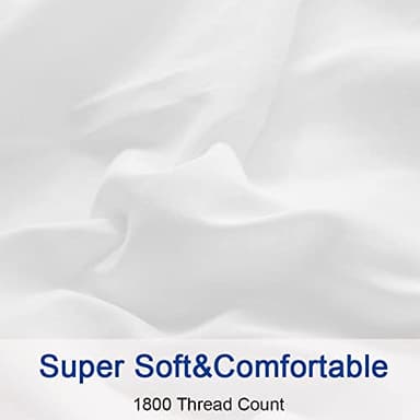 SONORO KATE Bed Sheet Set Super Soft Microfiber 1800 Thread Count Luxury Egyptian Sheets 16-Inch Deep Pocket Wrinkle and Hypoallergenic-4 Piece(Queen White) - Image 5