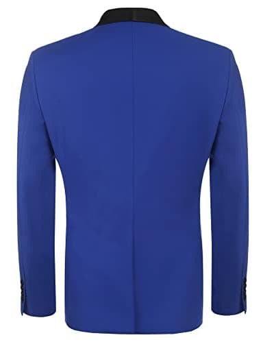 COOFANDY Men's Tuxedo Jacket Wedding Blazer One Button Dress Suit for Dinner Prom Party Blue - Image 5