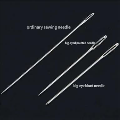 Big Eye Steel Sewing Needles Kit, Stainless Steel Sewing Needles, Stainless Steel Needles for Hand Sewing, Steel Sewing Needles, 34 PCS Big Eye Steel Needles Set - Image 2
