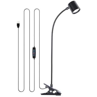 Dott Arts Desk Lamp,USB Clip On Light,Book Lights for Reading at Night,3 Color Modes,10 Brightness Clamp Lights,360° Gooseneck LED Reading Light for Books in Bed,Eye-Care for Home Office,Headboards - Image 1