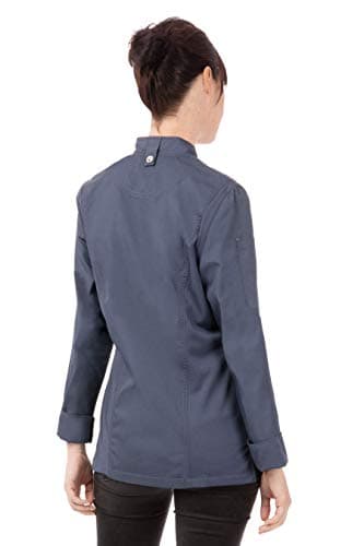 Chef Works Women's Hartford Chef Coat, Blue, Medium - Image 2