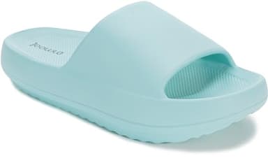 Joomra Shower Slippers for Women Foam Pillow House Rubber Bathroom Home Platform Sandals Orthopedic Cloud Cushion Slipers Slides for Ladies Female Arch Support Sandles Light Blue 39-40 - Image 1