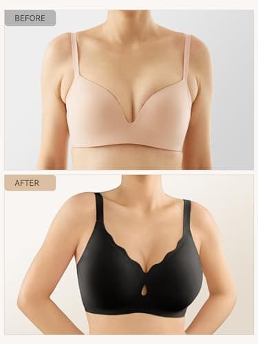 LUCKMEEY Bras for Women No Underwire Wave Push Up Wireless Bra Seamless Bras Full Coverage Bralettes Lift Everyday Bra - Image 2