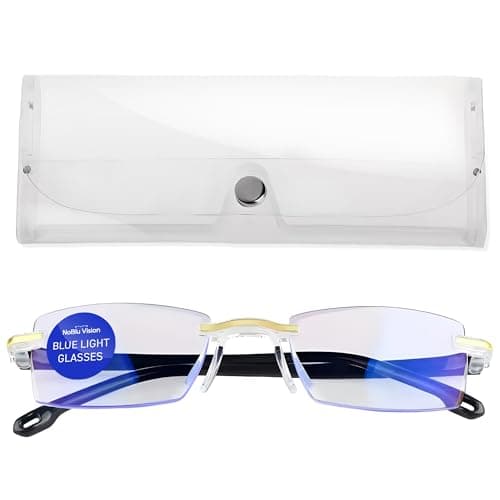 NoBlu Vision Bluelight Glasses for Men & Women – NoBlu No Blue Light Glasses for Women & Men Screen, Eye Strain & Sleep - Computer Gaming BlueEase-Optics with Clear Frame & Travel Case - Image 1