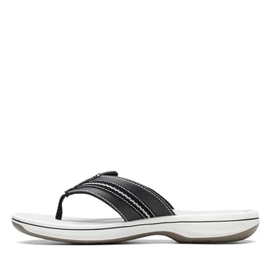 Clarks Women's Brinkley Jazz Flip Flop, Black Synthetic, 8 - Image 7