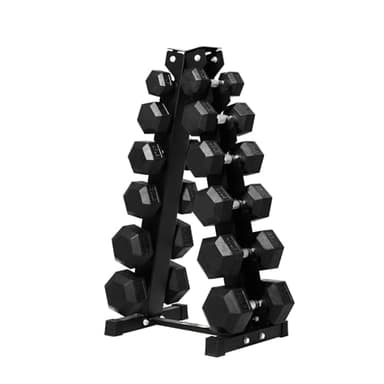 RITFIT 300/350/450/650/180/200/210 LB Rubber Hex Dumbbells Set with Optional Dumbbell Rack, Multi Weight Set to Choose, Ideal for Home Gym and Fitness(350LB Set with Rack) - Image 1