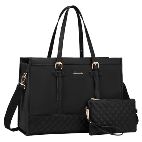LOVEVOOK Laptop Bag for Women 15.6 inch Canvas Laptop Tote Bag, Large Capacity Work Bag with Clutch Purse, Computer Bag Office Business Briefcase, Casual Handbag for Travel College Teacher School - Image 1