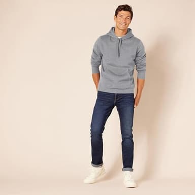 Amazon Essentials Men's Pullover Sweatshirt Hoodie, Big & Tall Options Available, Grey Heather, Large - Image 5