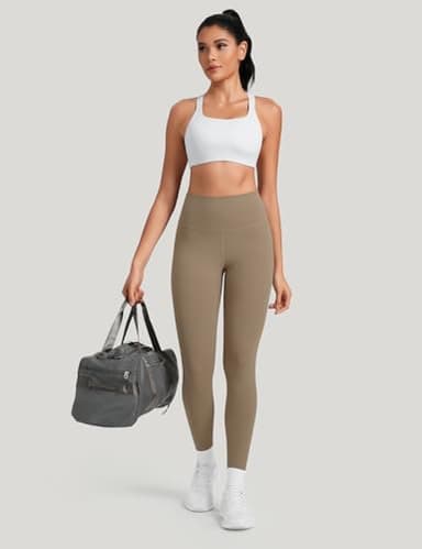HeyNuts Workout Pro Athletic High Waisted Yoga Leggings for Women, Buttery Soft Workout Pants Compression 7/8 Leggings with Inner Pockets Carbon Dust_25''S(4/6) - Image 4