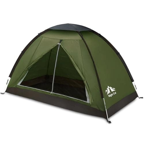 Night Cat Backpacking Tent for One 1 to 2 Persons Lightweight Waterproof Camping Hiking Tent for Adults Kids Scouts Easy Setup Single Layer 2.2x1.2m - Image 1