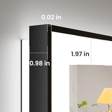 Amorho 72"x 36" LED Bathroom Mirror with Black Frame, Front Light and Backlit(Controlled Separately), Stepless Dimmable, Anti-Fog, Shatter-Proof, 3 Colors, Memory - Image 7