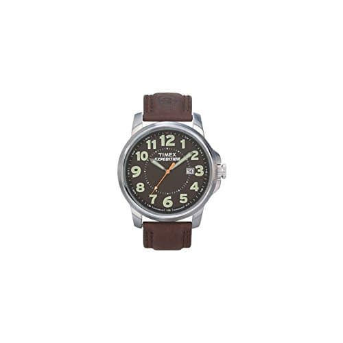 Timex Men's T44921 Expedition Metal Field Brown Leather Strap Watch