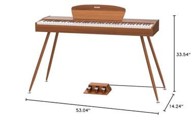Donner DDP-80 Digital Piano 88 Key Weighted Keyboard, Full-size Electric Piano for Beginners, with Sheet Music Stand, Triple Pedal, Power Adapter, Supports USB-MIDI Connecting, Retro Wood Color - Image 9
