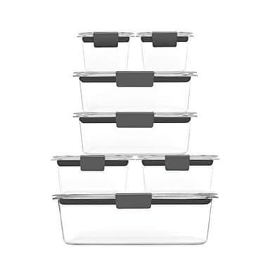 Rubbermaid Brilliance Food Storage Containers, 14 Piece Plastic Containers with Lids, BPA-Free, Leak Proof, Clear - Image 2