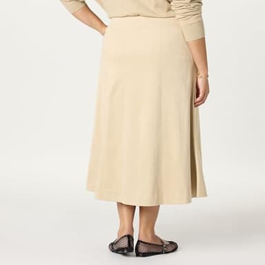 The Drop Women’s Cecily Faux Suede Full Long Midi Skirt, Hummus, XS - Image 6