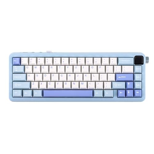 EPOMAKER HE65 MEC Wireless Mechanical Keyboard with Screen and Knob, 2ms Latency, RGB Backlight, Gasket Mount, Hot Swappable, N-Key Rollover (BlueWhite) - Image 1