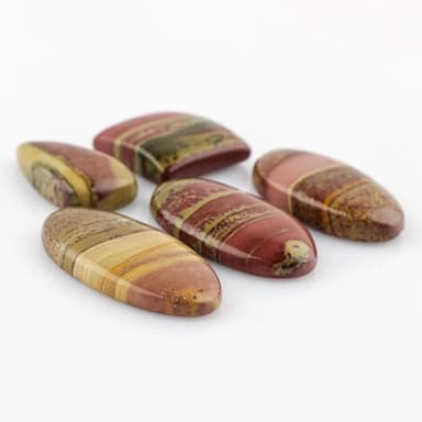 CRYSTALINES (5pcs) Wholesale Natural Owyhee Picture Jasper Gemstone Polished Cabochon Mix Shape Bulk Loose Stones Supplies DIY Jewelry Making Chakra Healing Crystals Wire Wrapping Giftgiving - Image 3