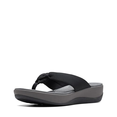 Clarks womens Arla Glison Flip Flop, Black Fabric, 9 US - Image 1