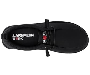 LARNMERN Waterproof Steel Toe Loafers Women Slip On Shoes Lightweight Comfortable Walking Safety Work Flats Sneakers(8 Women, Black) - Image 9