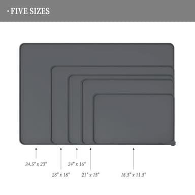 Reopet Waterproof Pet Feeding Mat with High Raised Edges, Heavier and Thicker Placemats for Cat Dog Water Bowl with BPA Free, Dogs Cats Food Mats for Messy Drinkers to Prevent Spill and Protect Floors - Image 2