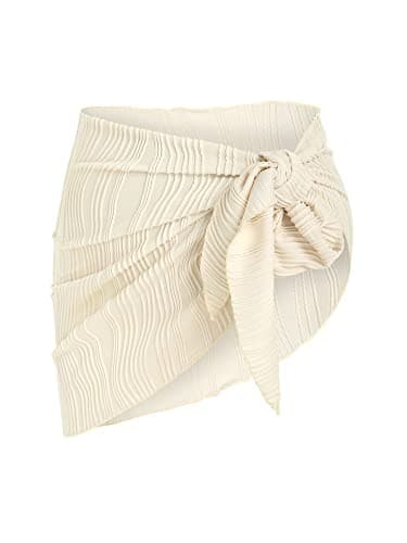 ZAFUL Textured Tie Side Beach Sarong OneSize 4-Light Coffee - Image 5