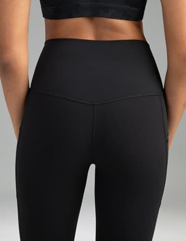 Colorfulkoala Women's High Waisted Tummy Control Workout Leggings 7/8 Length Yoga Pants with Pockets (L, Black) - Image 4