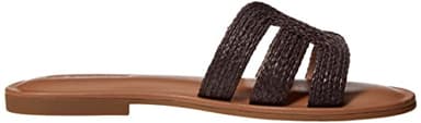 The Drop Women's Monika Flat H-Band Slide Sandal, Coffee Bean Raffia, 8 - Image 6