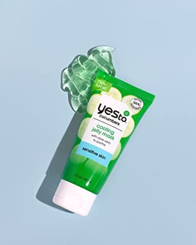 Yes To Cucumber Cooling Jelly Mask, Hydrating Bouncy Lightweight Gel Mask That Leaves Skin Feeling Cool, Soothed & Refreshed, With Cucumber Extract & Antioxidants Natural Vegan & Cruelty Free, 3 Fl Oz - Image 6