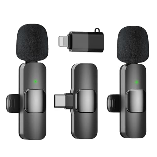 GNTOET Professional Wireless Lavalier Microphone for iPhone and Android, Plug-and-Play Noise-Reducing Mini Microphone for Video Recording, Vlog, Tiktok, YouTube and Podcasting