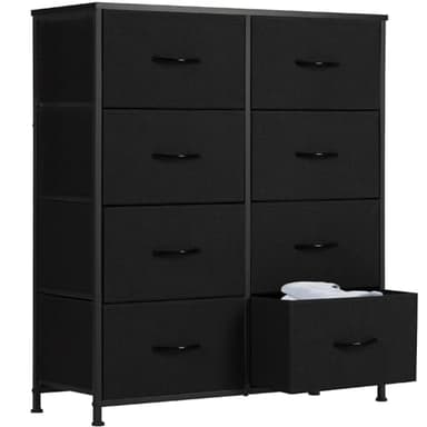 Sweetcrispy Dresser, Dresser for Bedroom Drawer Organizer Storage Drawers, Fabric Storage Tower with 8 Drawers, Chest of Drawers with Steel Frame, Wood Top for Nursery, Living Room, Closet - Image 1