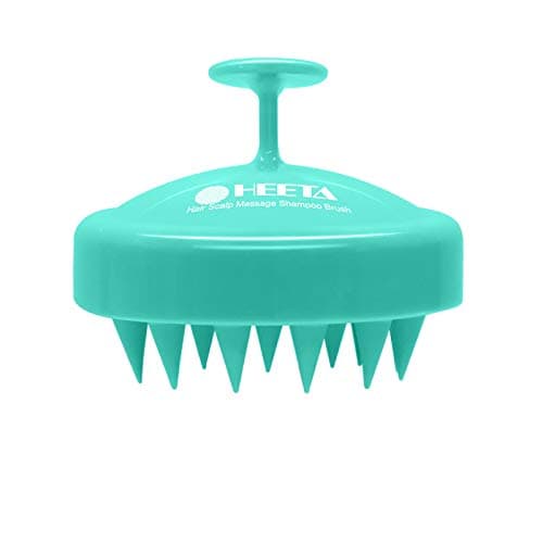 HEETA Scalp Massager Hair Growth, Soft Silicone Scalp Scrubber Shampoo Brush for Exfoliation, Dandruff Removal Head Massage Stress Relax, Wet & Dry Use for Thick Thin Curly Hair Care, Green - Image 1