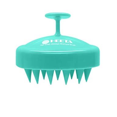 HEETA Scalp Massager Hair Growth, Soft Silicone Scalp Scrubber Shampoo Brush for Exfoliation, Dandruff Removal Head Massage Stress Relax, Wet & Dry Use for Thick Thin Curly Hair Care, Green - Image 1