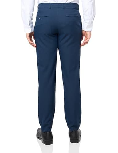 Perry Ellis Men's Portfolio Solid Flat Front Pant with Gripper Waistband, Navy - Image 2