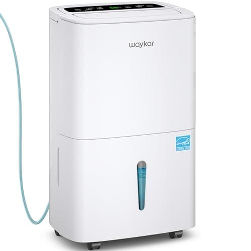 Waykar 150 Pints 2025 Energy Star Dehumidifier with Pump for Spaces up to 7,000 Sq. Ft at Commercial and Industrial Large Room, Warehouse, Home, Basement, with Drain Hose, Auto Defrost, Self-Drying - Image 1