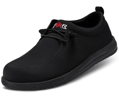 LARNMERN Waterproof Steel Toe Loafers Women Slip On Shoes Lightweight Comfortable Walking Safety Work Flats Sneakers(8 Women, Black) - Image 8