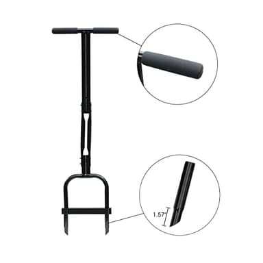 Gardzen Plug Aeration, Hand Hollow Tine Lawn Aerator, Heavy Duty Aerator for Compacted Soils and Lawns, 35" x 11", Black - Image 4